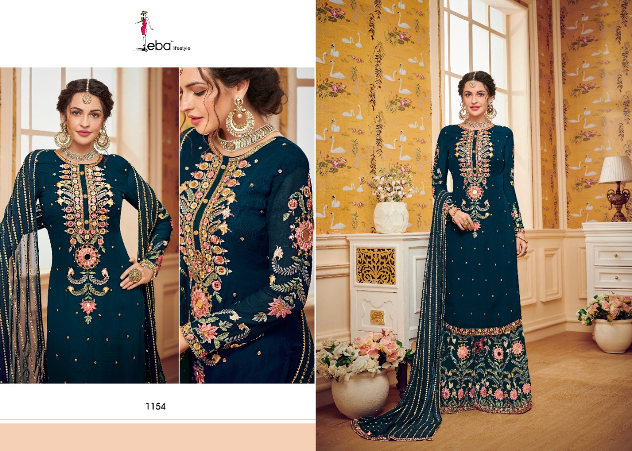 Eba Lifestyle Hurma Vol 29 Georgette Khatli Work Heavy Sharar Suit Wholesale Raet