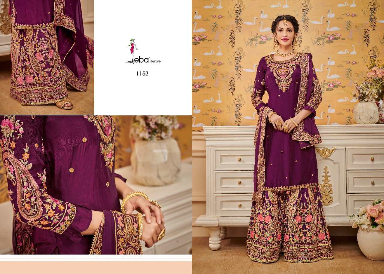 Eba Lifestyle Hurma Vol 29 Georgette Khatli Work Heavy Sharar Suit Wholesale Raet