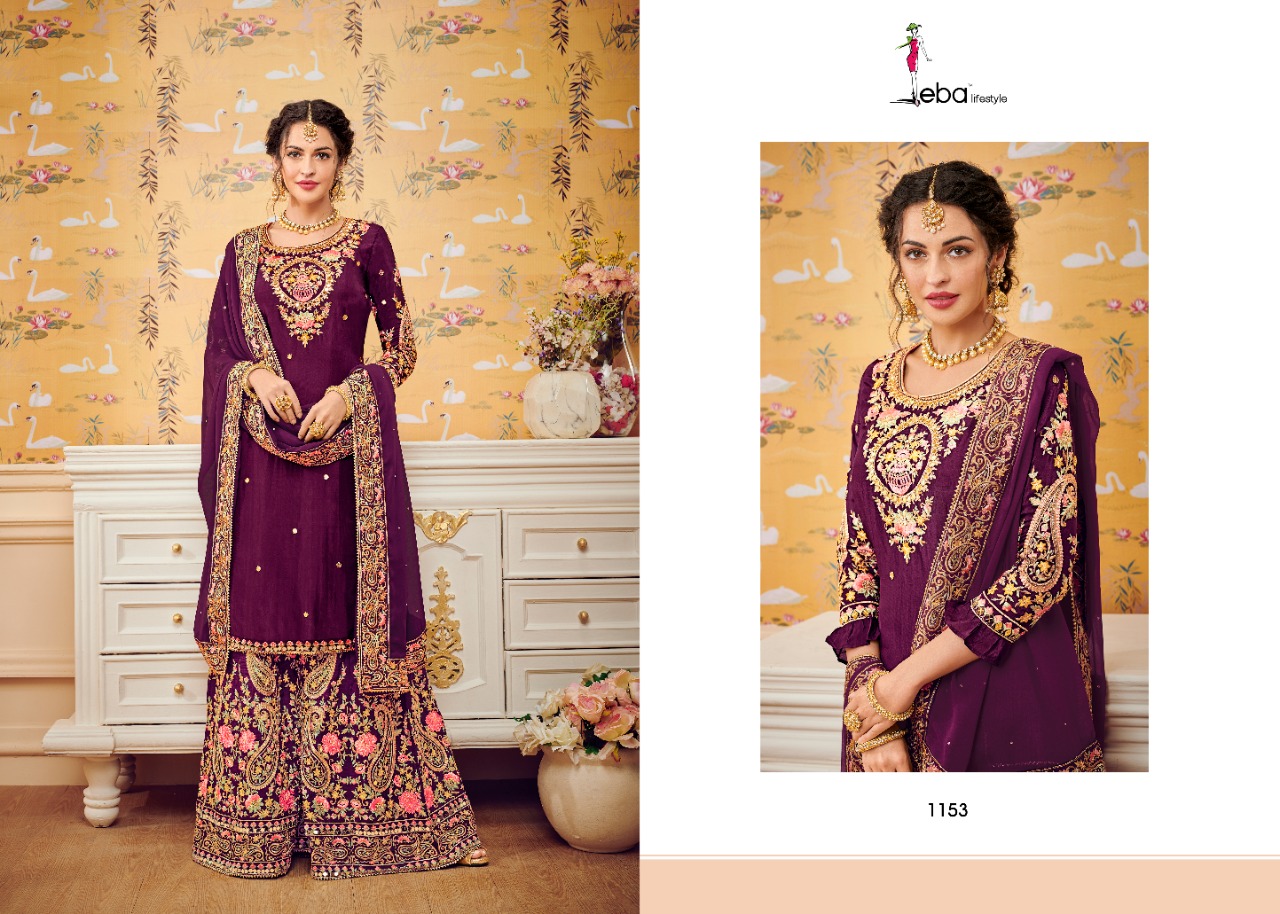 Eba Lifestyle Hurma Vol 29 Georgette Khatli Work Heavy Sharar Suit Wholesale Raet