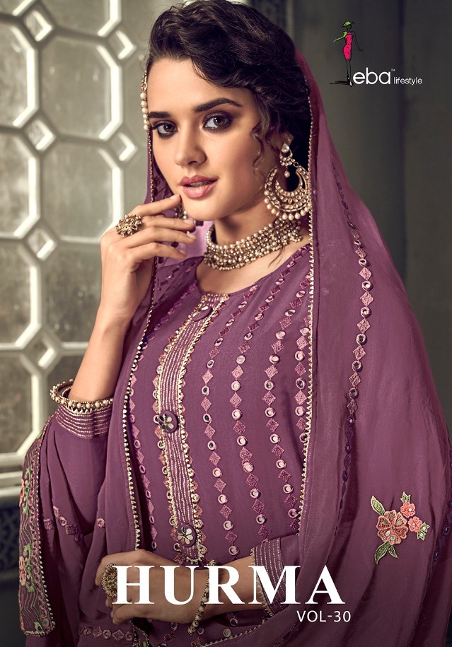 Eba Lifestyle Brings Hurma Vol.30 Fox Georgette Wedding Wear Dress Material Online Seller