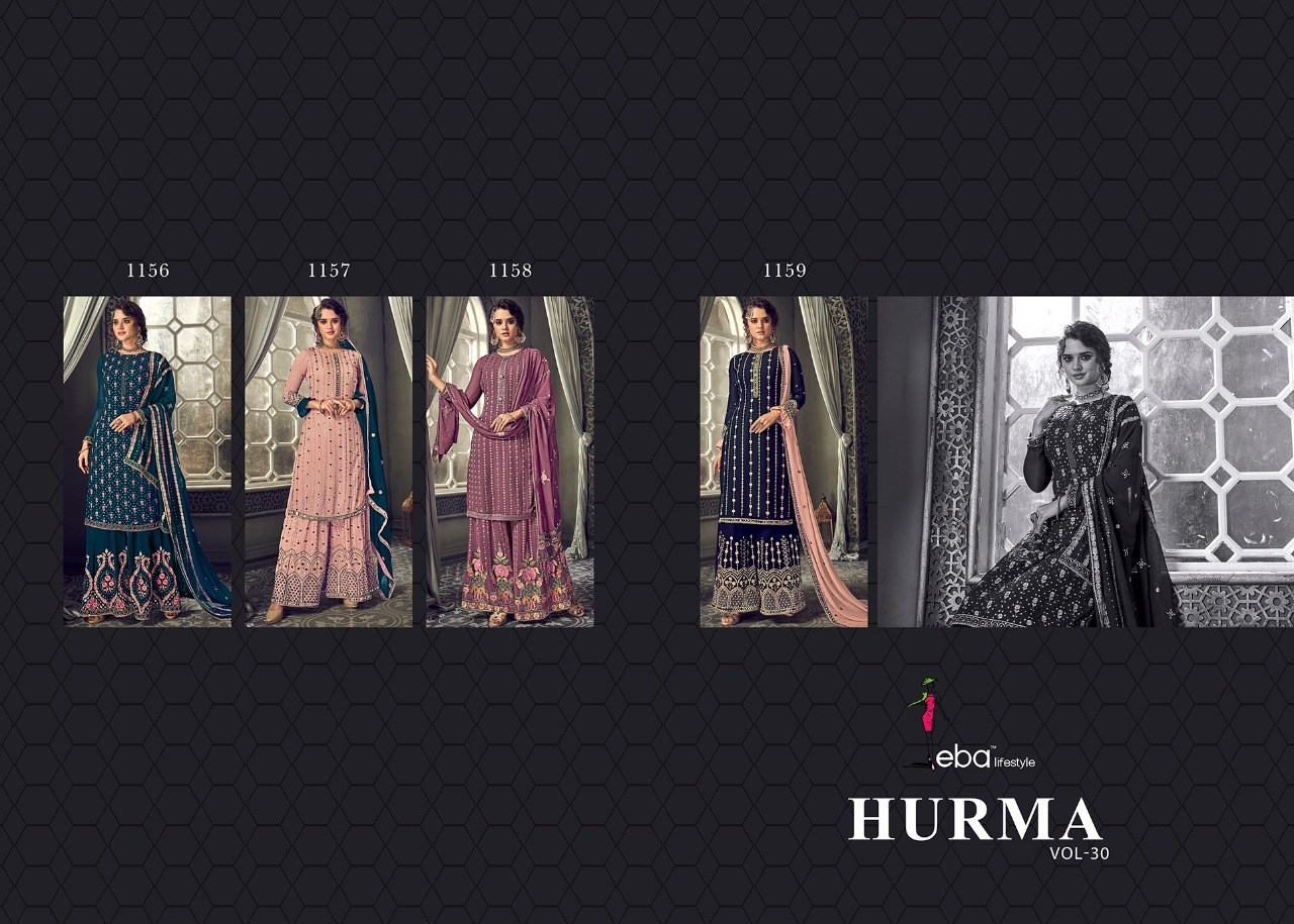 Eba Lifestyle Brings Hurma Vol.30 Fox Georgette Wedding Wear Dress Material Online Seller