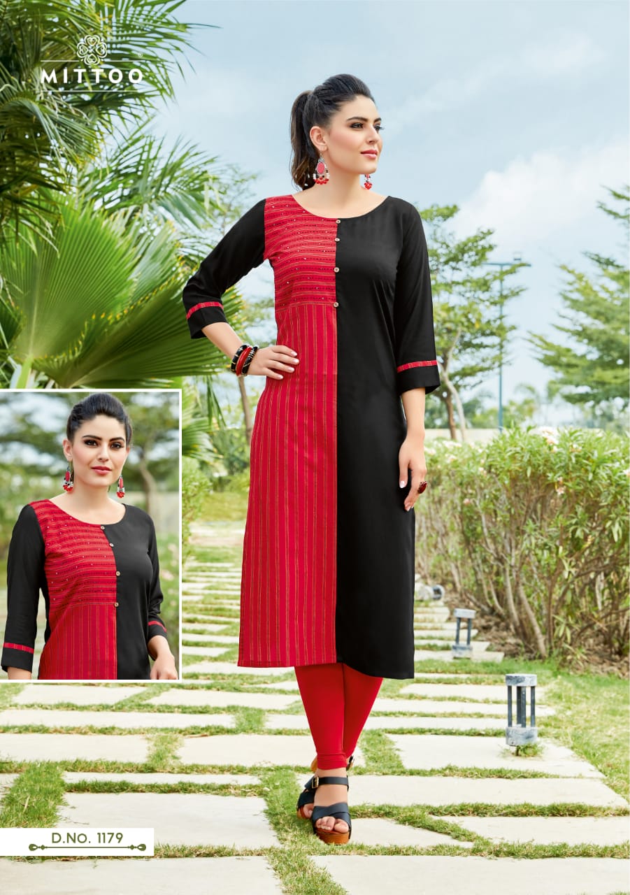 Mittoo Palak Vol 19 Rayon Straight Daily Wear Kurti Best Dealer Price