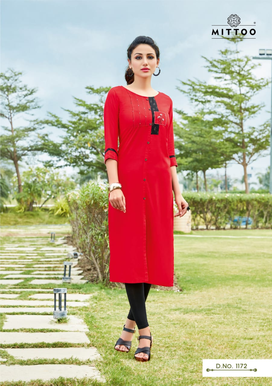 Mittoo Palak Vol 19 Rayon Straight Daily Wear Kurti Best Dealer Price