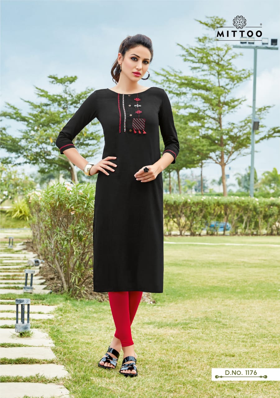 Mittoo Palak Vol 19 Rayon Straight Daily Wear Kurti Best Dealer Price