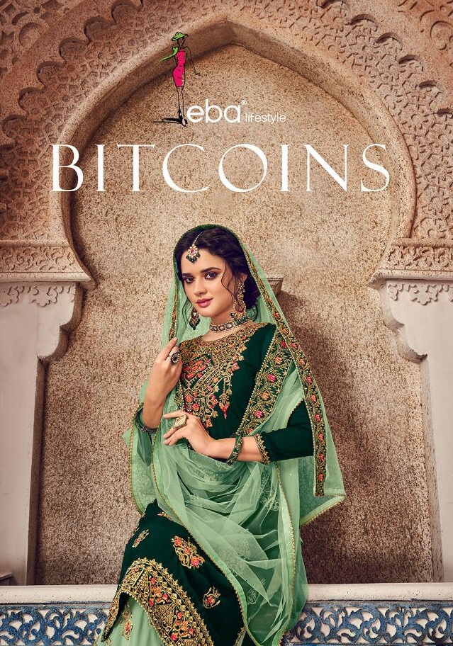 Eba Lifestyle New Volume Bitcoins Blooming Georgette Embroidered Dress Material