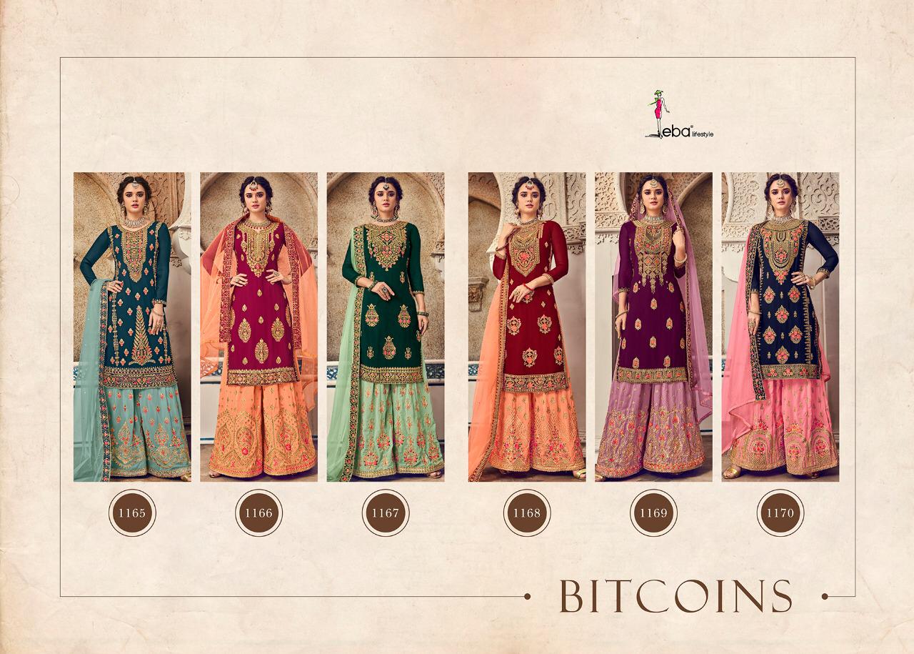 Eba Lifestyle New Volume Bitcoins Blooming Georgette Embroidered Dress Material