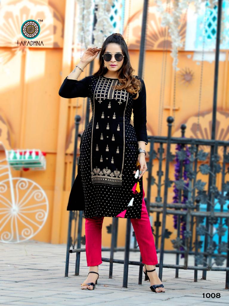 Aradhna Introduces Fashion Funda Vol.1 Casual Style Kurti With Pants Online Buy