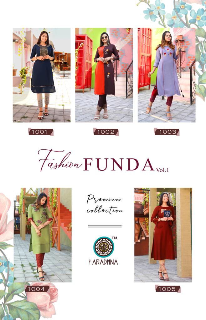 Aradhna Introduces Fashion Funda Vol.1 Casual Style Kurti With Pants Online Buy