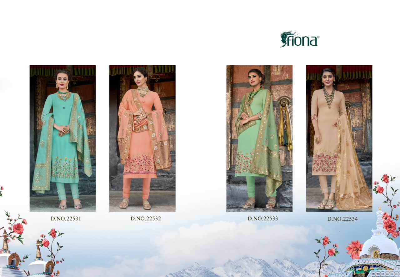 Fiona Launches Glamour & Glitter Festive Wear Embroidered Dress Material Wholesale Price