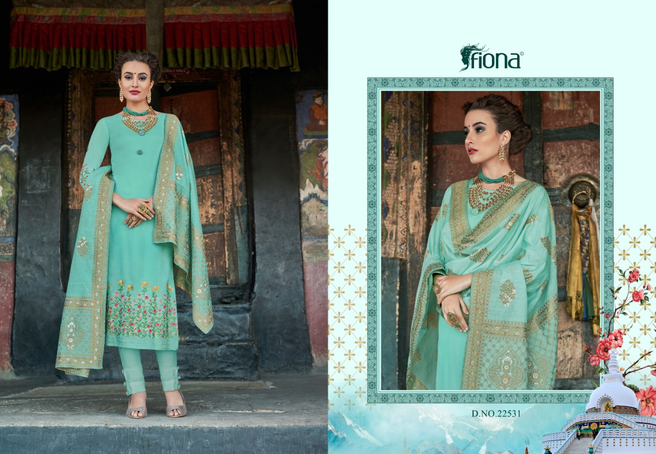 Fiona Launches Glamour & Glitter Festive Wear Embroidered Dress Material Wholesale Price