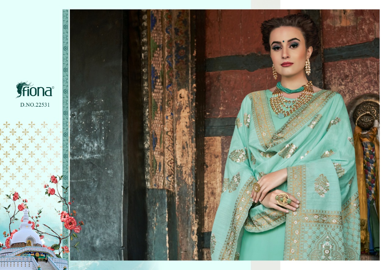 Fiona Launches Glamour & Glitter Festive Wear Embroidered Dress Material Wholesale Price