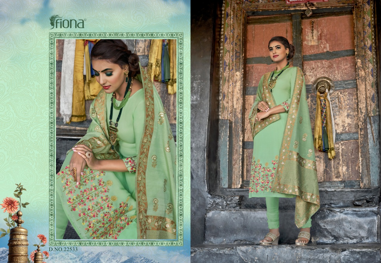 Fiona Launches Glamour & Glitter Festive Wear Embroidered Dress Material Wholesale Price