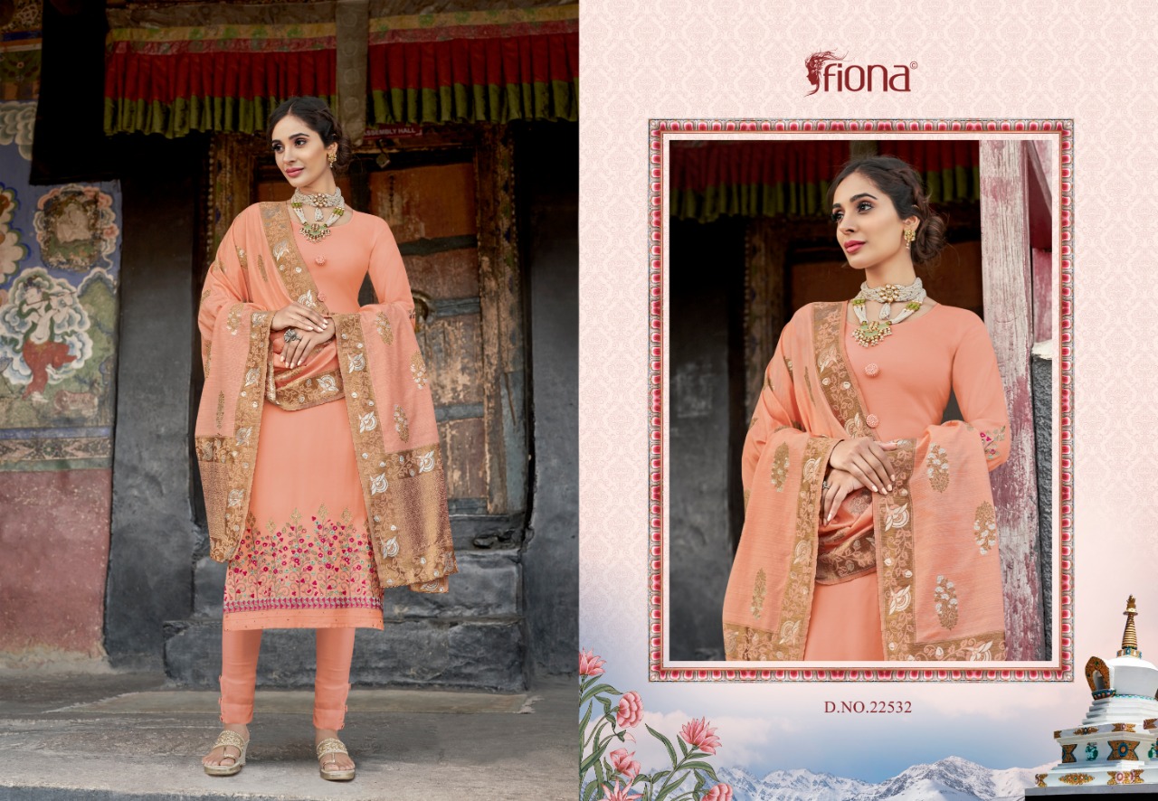 Fiona Launches Glamour & Glitter Festive Wear Embroidered Dress Material Wholesale Price