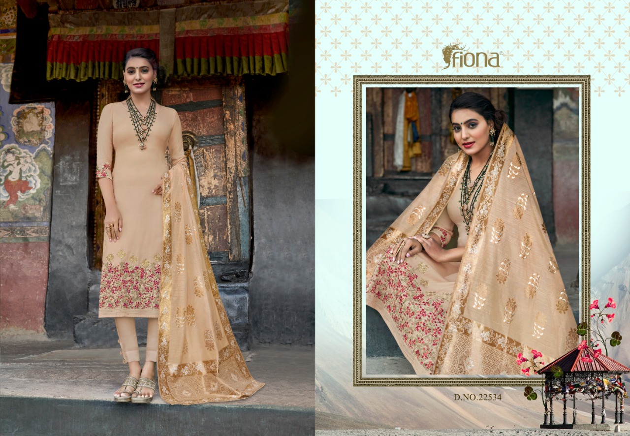 Fiona Launches Glamour & Glitter Festive Wear Embroidered Dress Material Wholesale Price