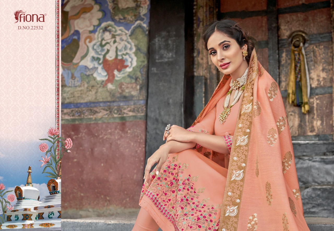 Fiona Launches Glamour & Glitter Festive Wear Embroidered Dress Material Wholesale Price