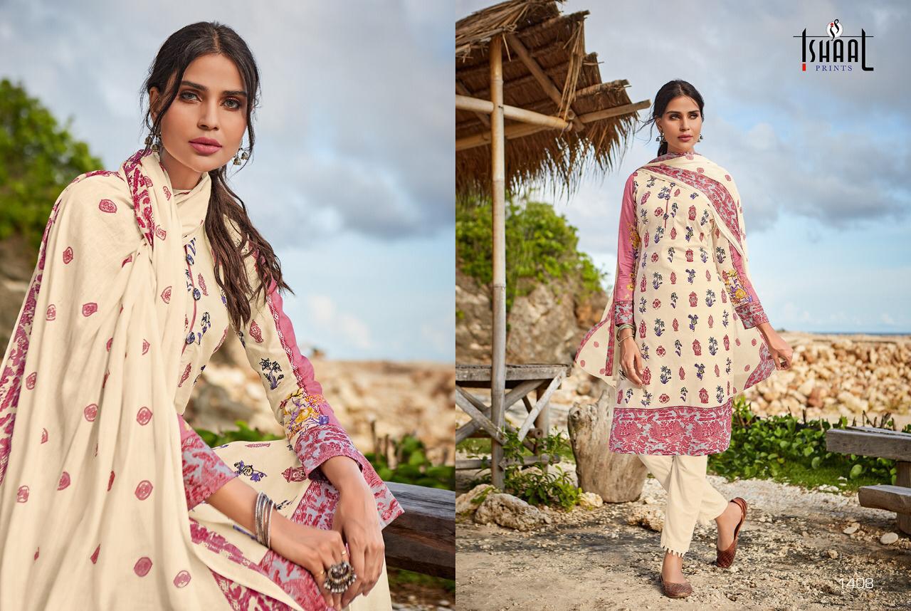Ishaal Prints Gulmohar Vol 14 Lawn Cotton Karachi Collection Wholesale Dealer Surat