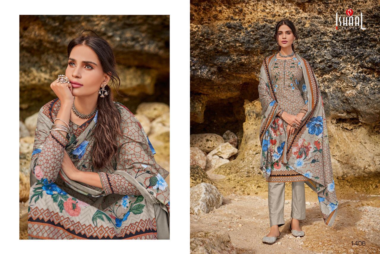 Ishaal Prints Gulmohar Vol 14 Lawn Cotton Karachi Collection Wholesale Dealer Surat
