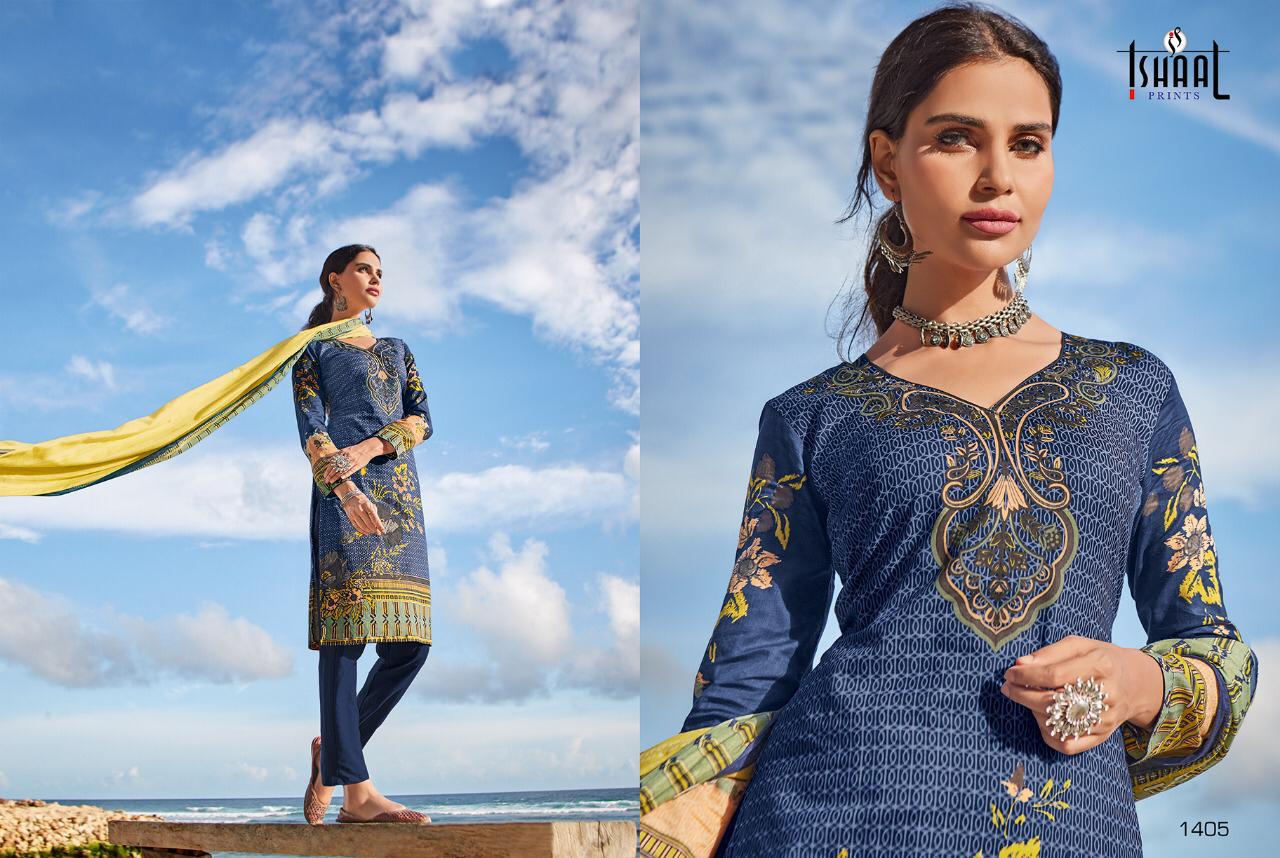 Ishaal Prints Gulmohar Vol 14 Lawn Cotton Karachi Collection Wholesale Dealer Surat