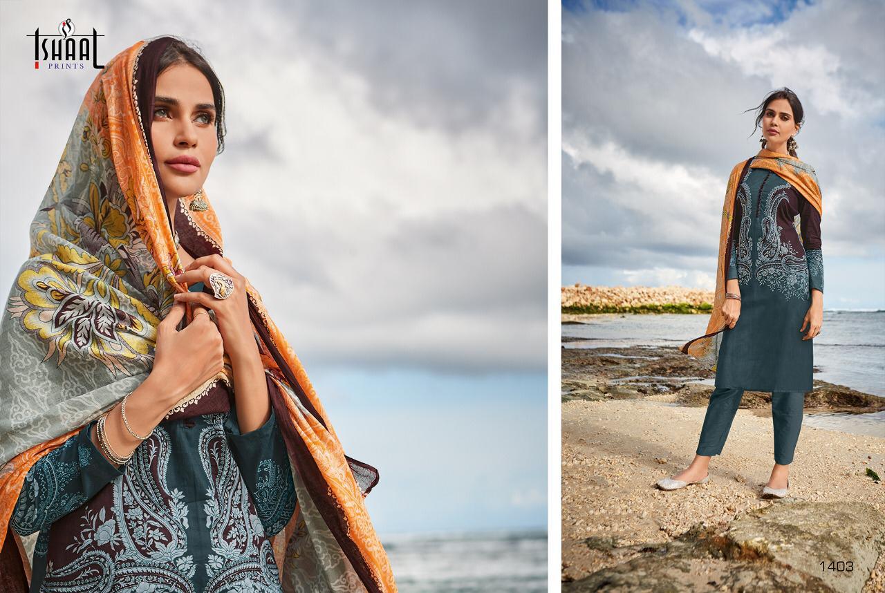 Ishaal Prints Gulmohar Vol 14 Lawn Cotton Karachi Collection Wholesale Dealer Surat