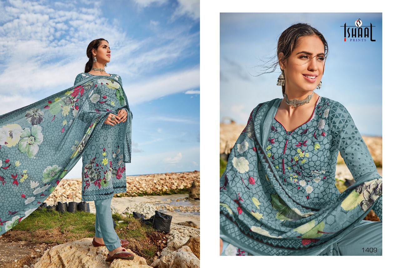 Ishaal Prints Gulmohar Vol 14 Lawn Cotton Karachi Collection Wholesale Dealer Surat
