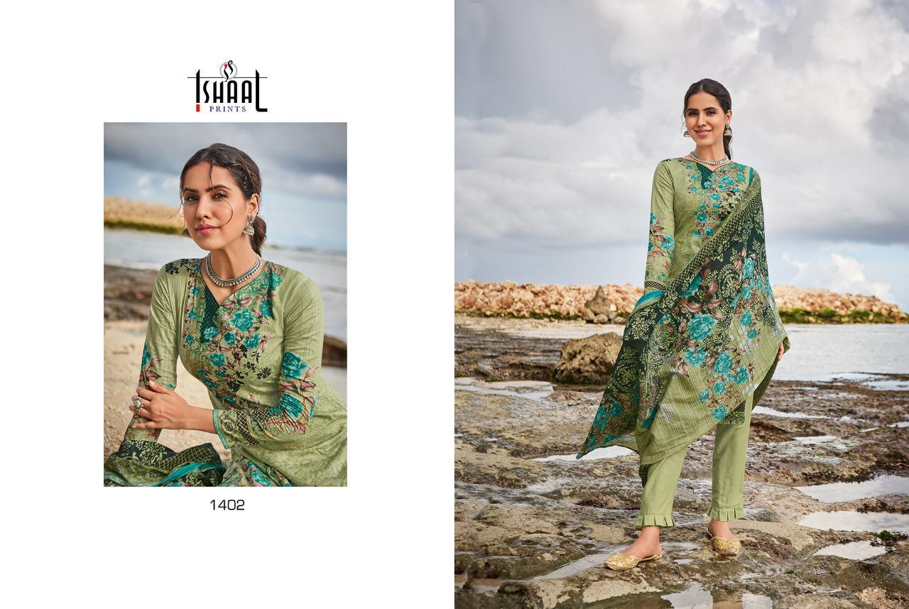 Ishaal Prints Gulmohar Vol 14 Lawn Cotton Karachi Collection Wholesale Dealer Surat