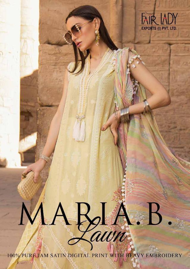 Fairlady Maria B. Premium Hit Design Satin Dress Material In Pakistani Style Online Buy