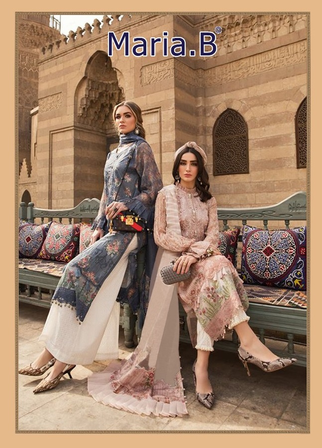 Shraddha Designer Mariya B. Lawn Cotton Partywear Dress Material With Digital Print And Embroidery
