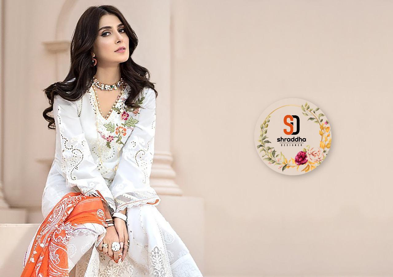 Shraddha Designer Launched Noor Special Edition Vol 2 Lawn Cotton Fabric With Heavy Embroidery Work Salwar Suit Wholesale Dealer