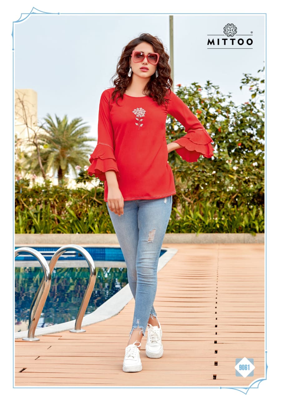 Mittoo Poorva Vol.8 Pure Viscose Dailywear Top Style Kurti Collection At Wholesale Price