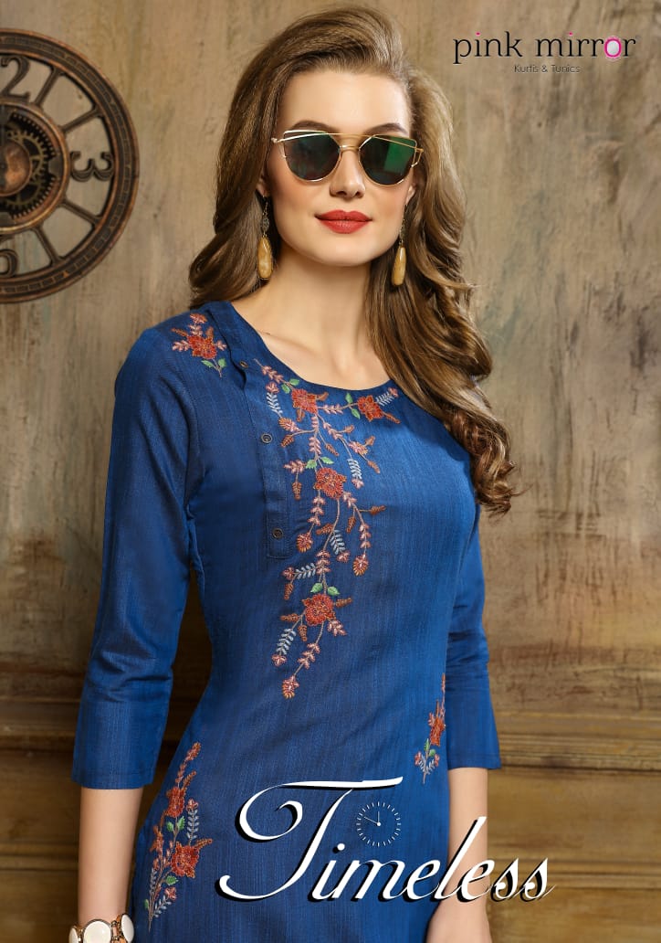 Pink Mirror Presents Timeless Viscose Casualwear Kurti With Pants At Best Price