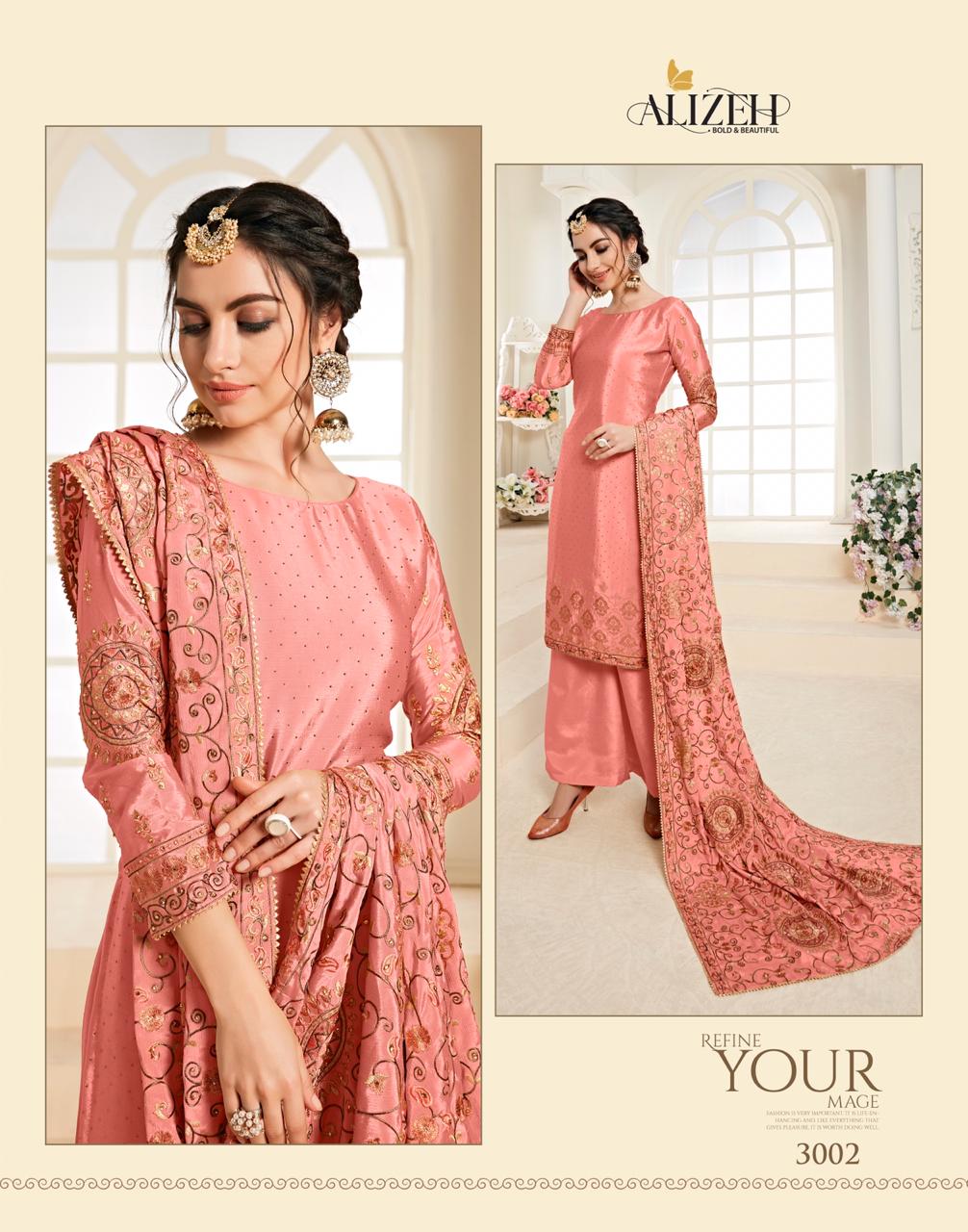 Alizeh Official Brings Zaida Vol.3 Premium Chinon Dress Material With Embroidery
