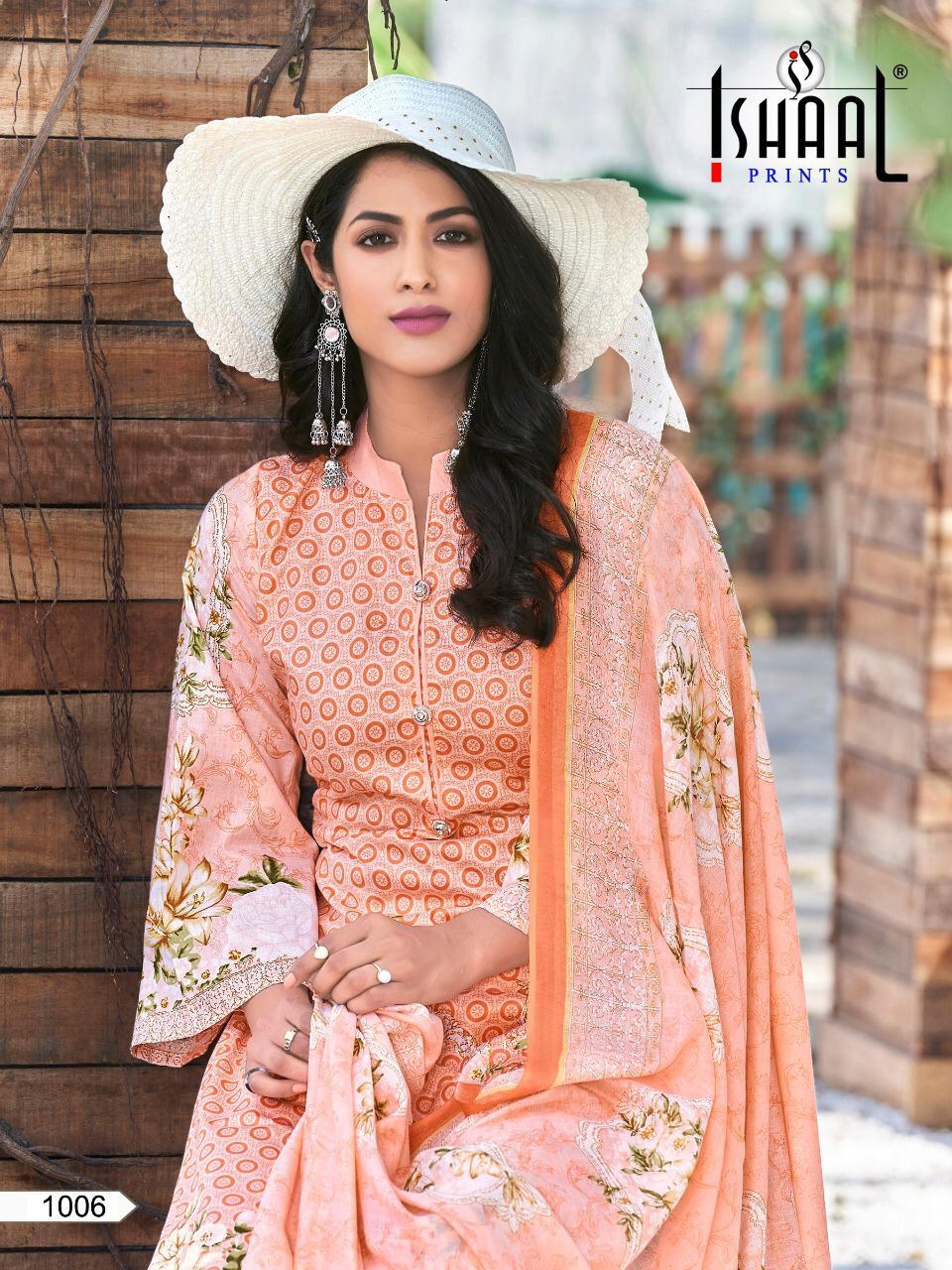 Ishaal Prints Gulmohar Combo Lawn Collection Karachi Flower Print Wholesale Rate