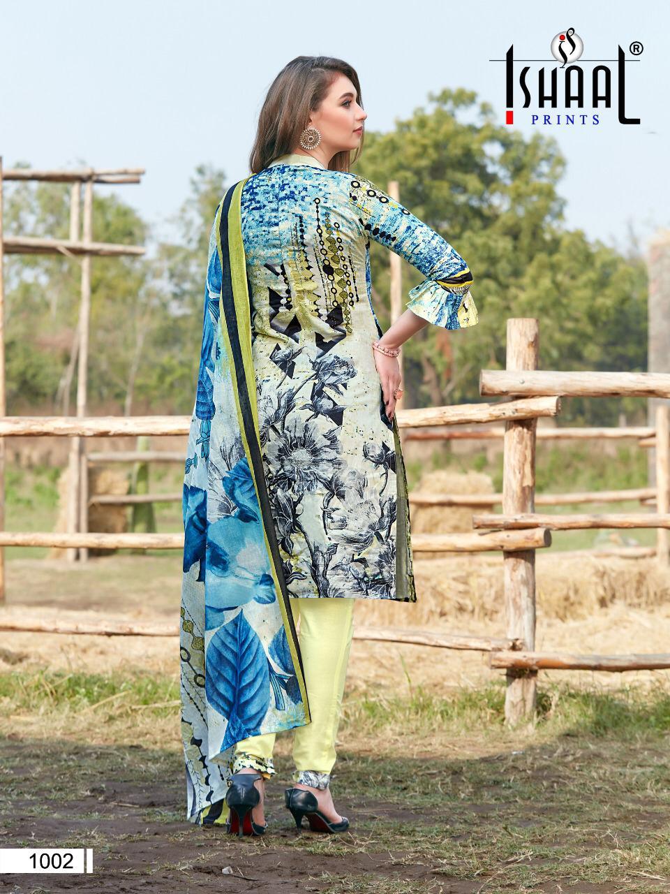 Ishaal Prints Gulmohar Combo Lawn Collection Karachi Flower Print Wholesale Rate