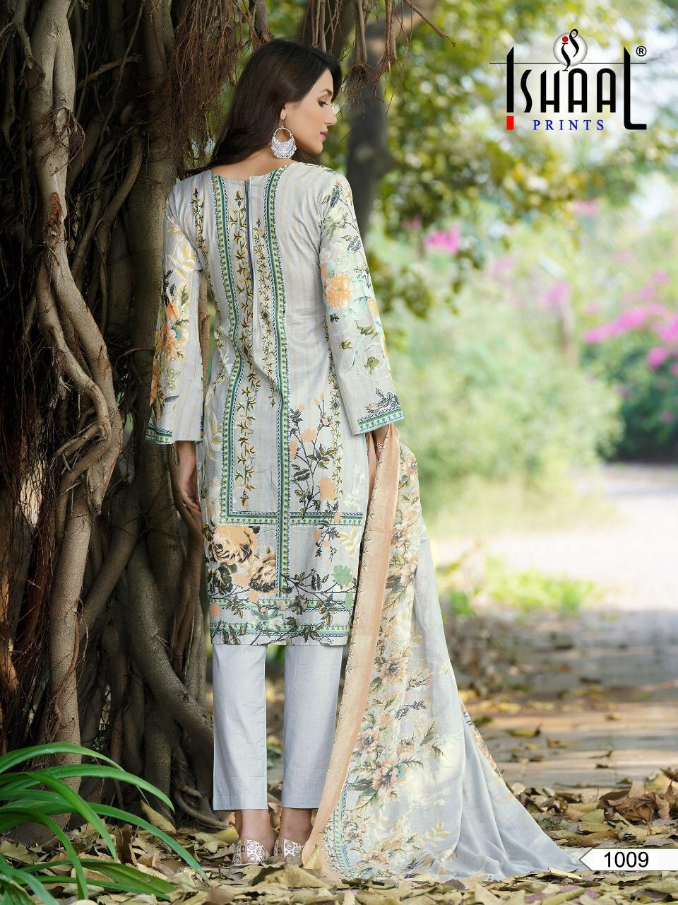 Ishaal Prints Gulmohar Combo Lawn Collection Karachi Flower Print Wholesale Rate