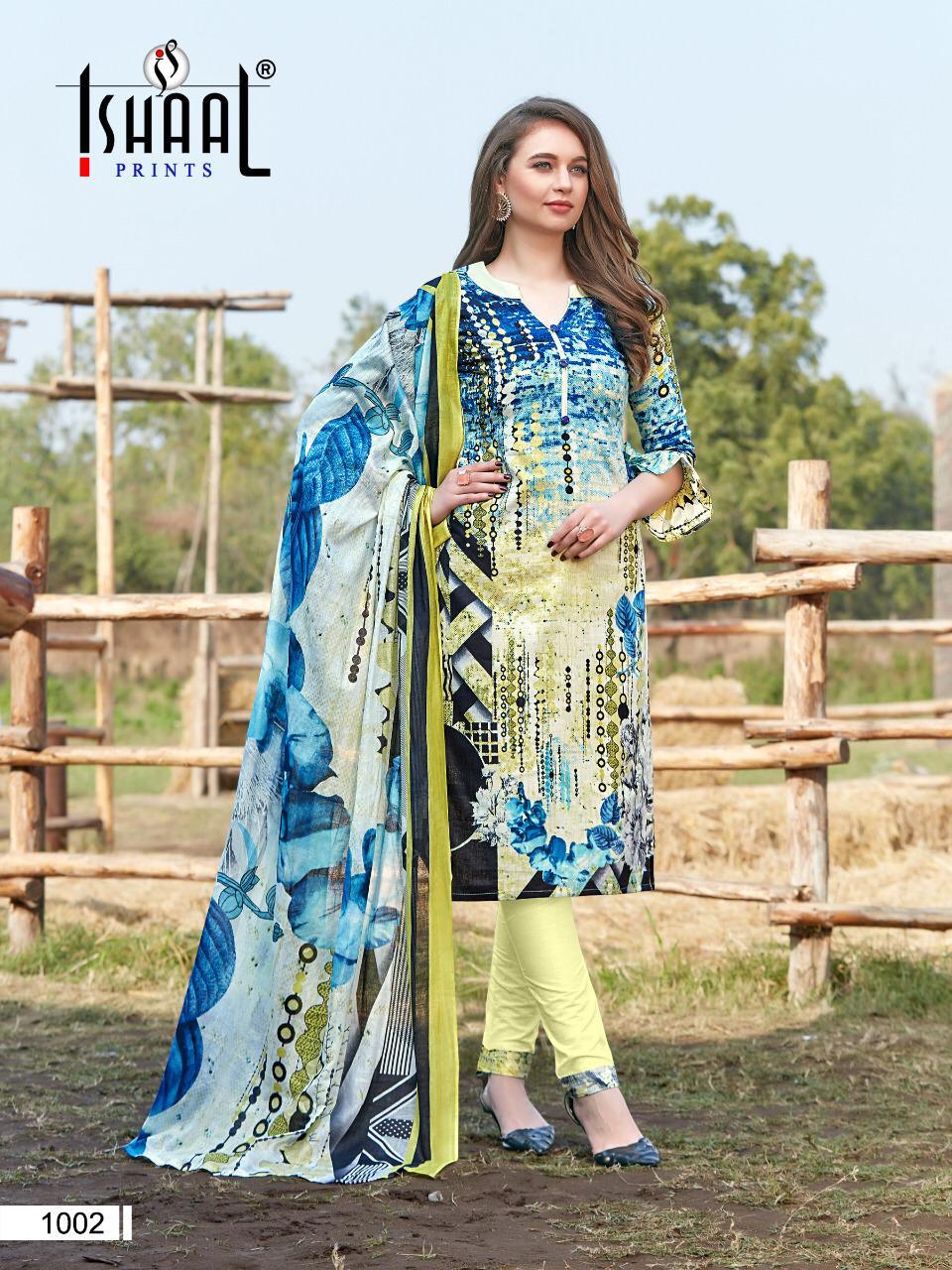 Ishaal Prints Gulmohar Combo Lawn Collection Karachi Flower Print Wholesale Rate