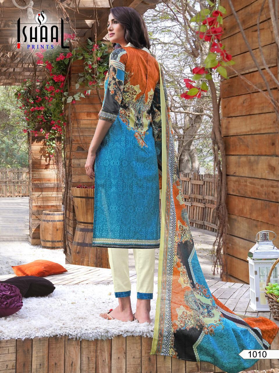 Ishaal Prints Gulmohar Combo Lawn Collection Karachi Flower Print Wholesale Rate