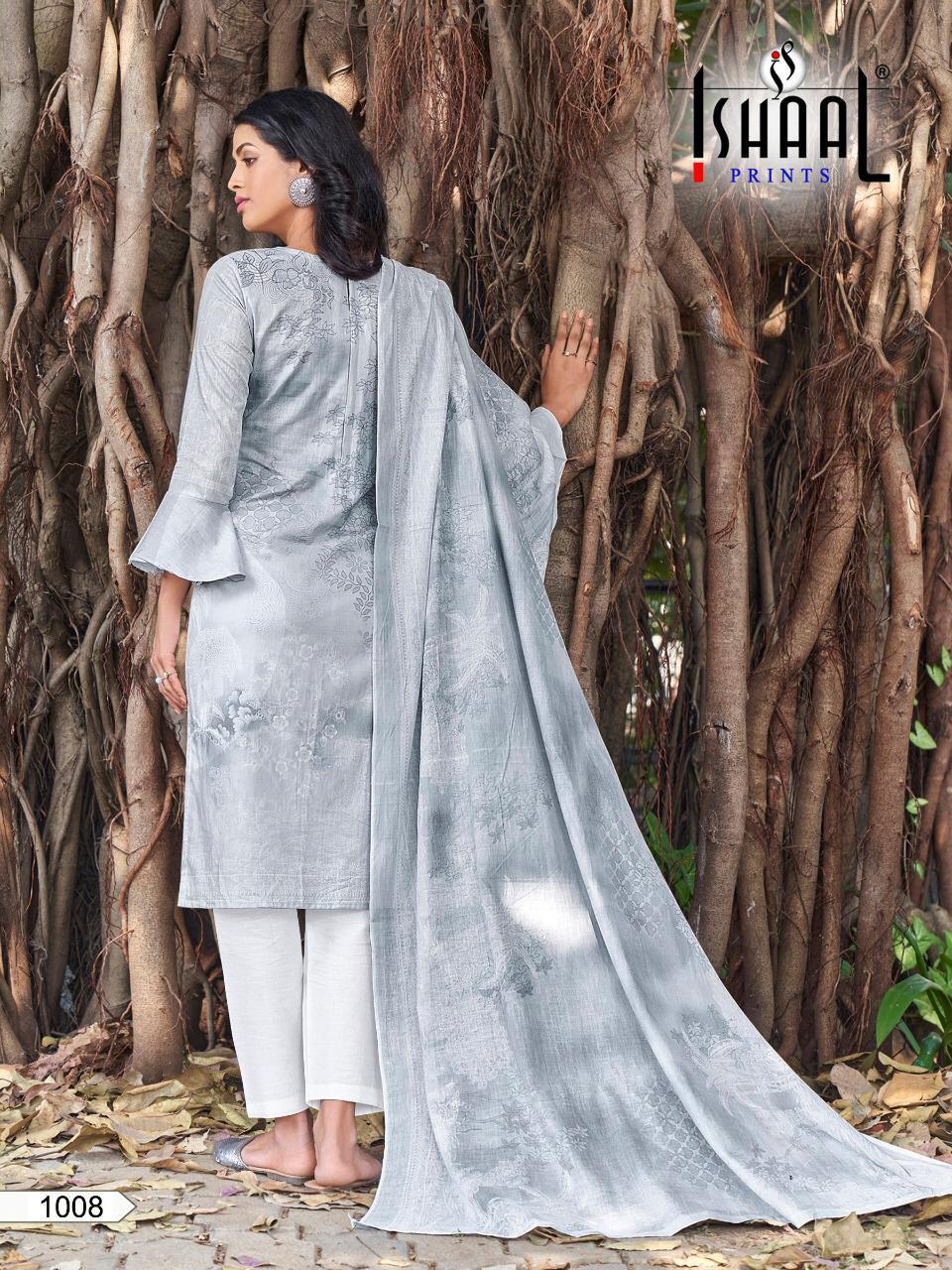 Ishaal Prints Gulmohar Combo Lawn Collection Karachi Flower Print Wholesale Rate