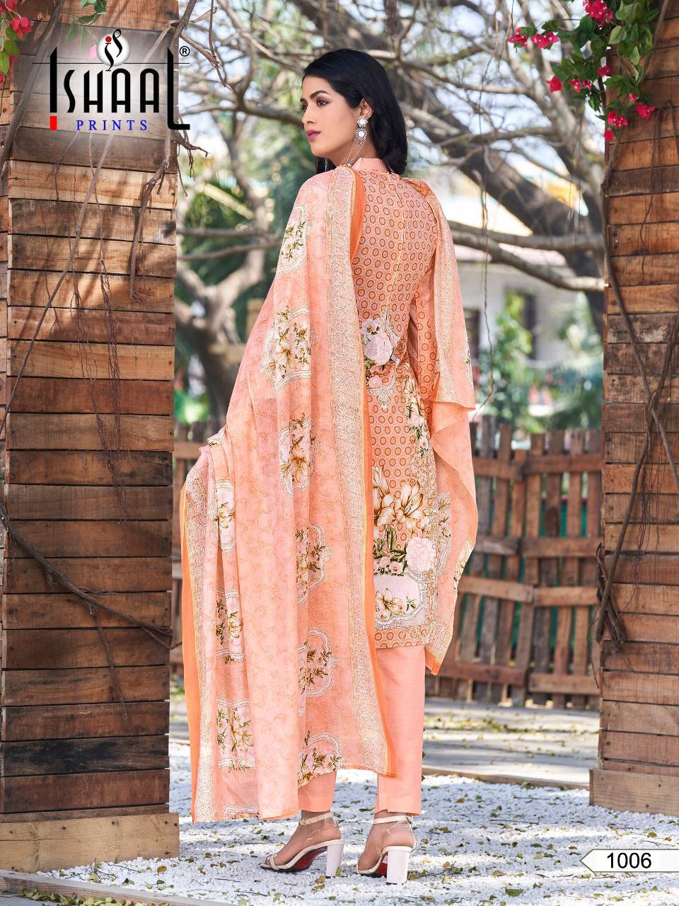 Ishaal Prints Gulmohar Combo Lawn Collection Karachi Flower Print Wholesale Rate