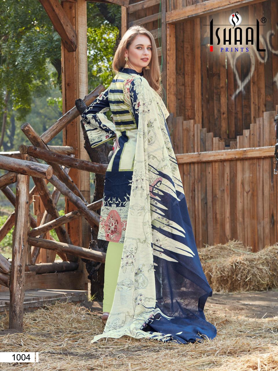 Ishaal Prints Gulmohar Combo Lawn Collection Karachi Flower Print Wholesale Rate