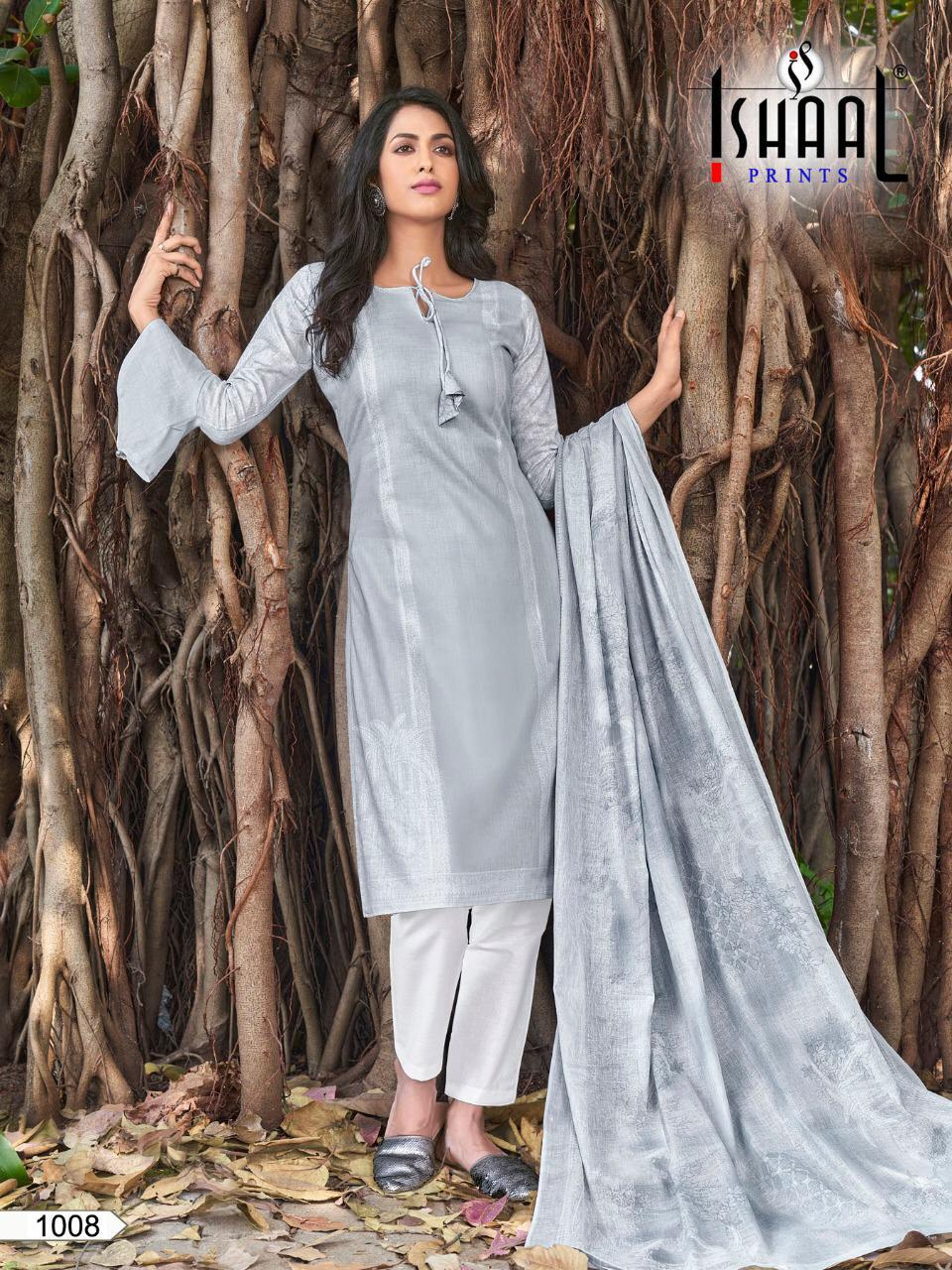 Ishaal Prints Gulmohar Combo Lawn Collection Karachi Flower Print Wholesale Rate