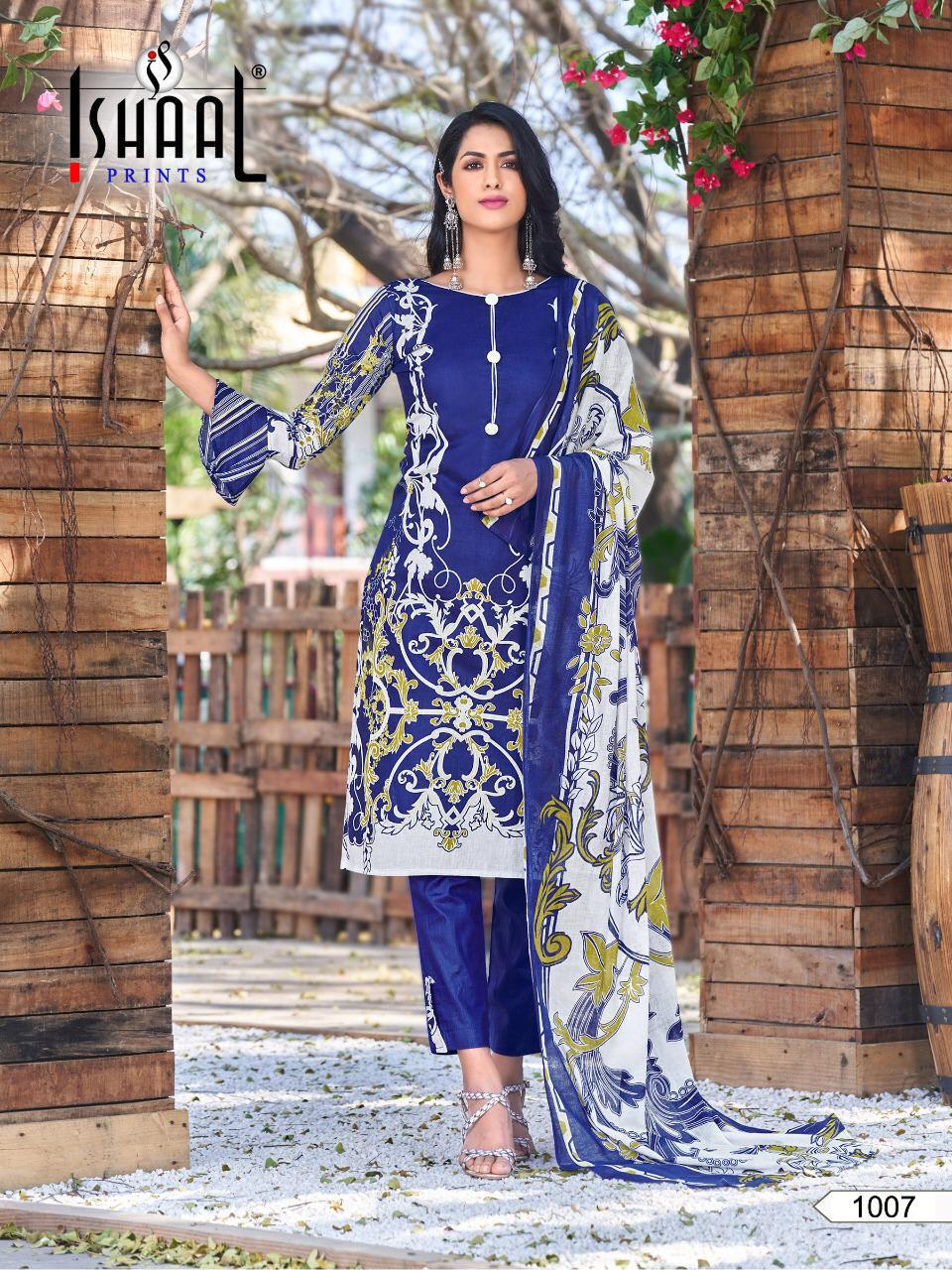 Ishaal Prints Gulmohar Combo Lawn Collection Karachi Flower Print Wholesale Rate