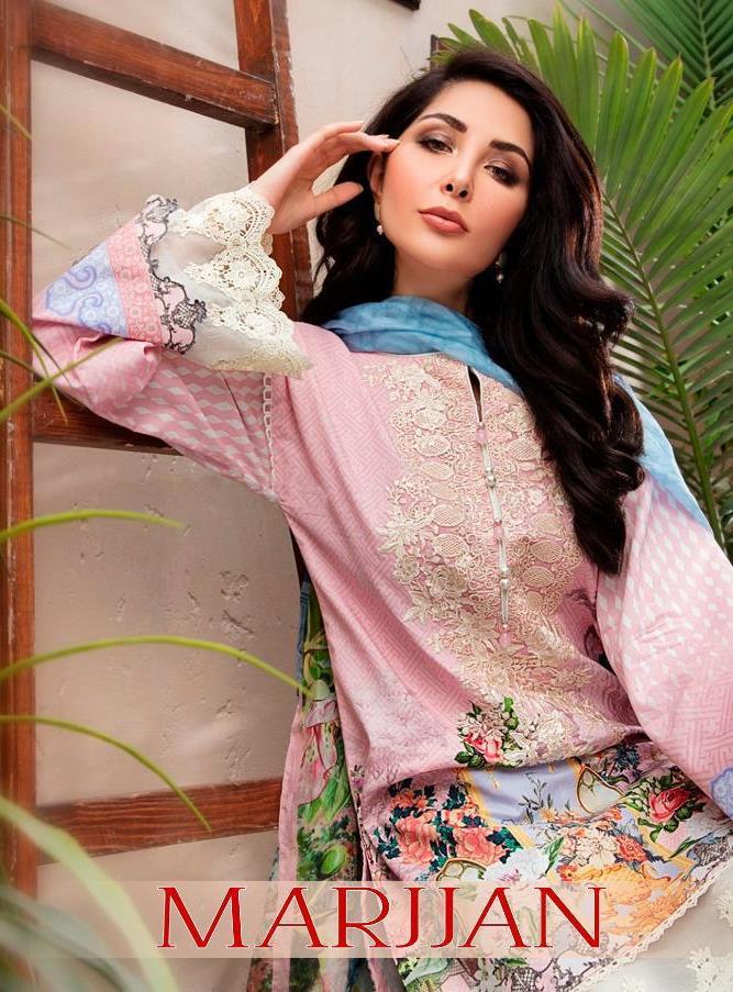 Shraddha Designer Presents Marjjan Lawn Collection 19 Pure Cotton Fabric With Heavy Patch Work Salwar Suit Pakistani Suit