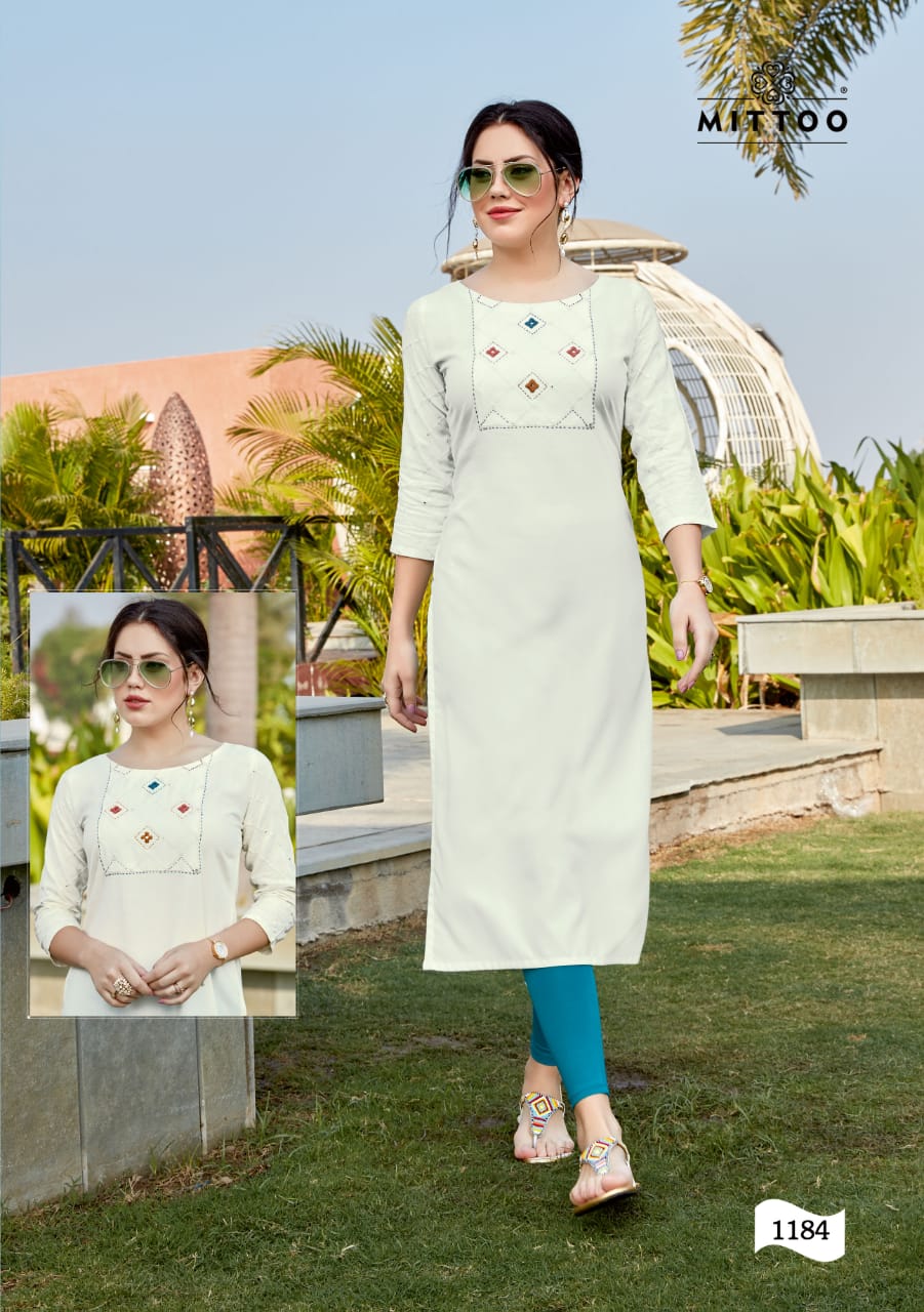 Mittoo Presents Palak Vol 20 Heavy Rayon Fabric Fancy Waer Kurti Wholesale Dealer At Surat