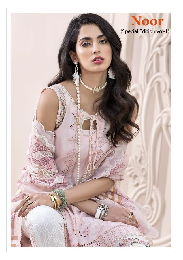 Shraddha Designer Launches Noor Special Edition Vol 1 Lawn Cotton With Embroidery Work Salwar Suit Pakistani Collection