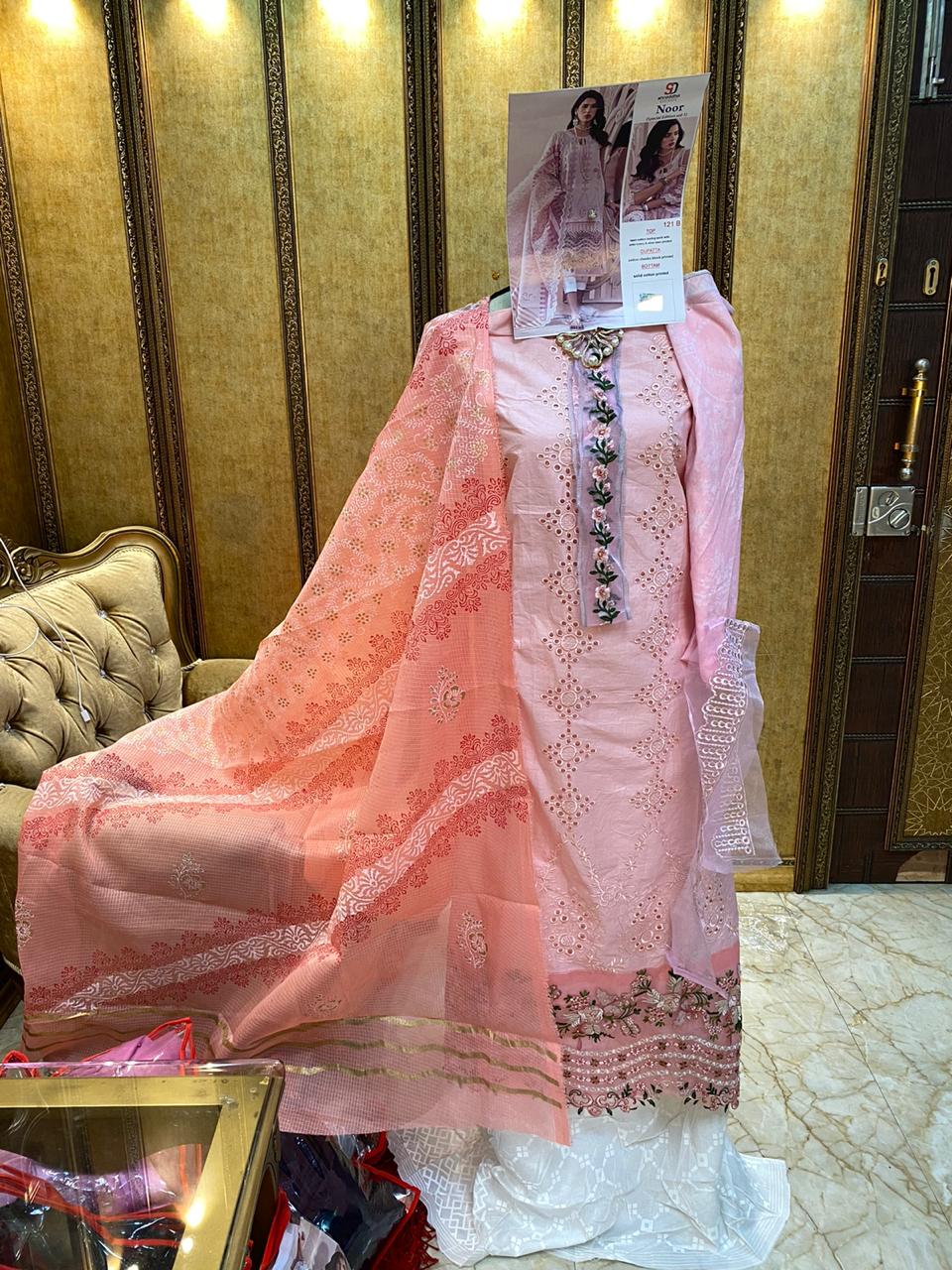 Shraddha Designer Launches Noor Special Edition Vol 1 Lawn Cotton With Embroidery Work Salwar Suit Pakistani Collection