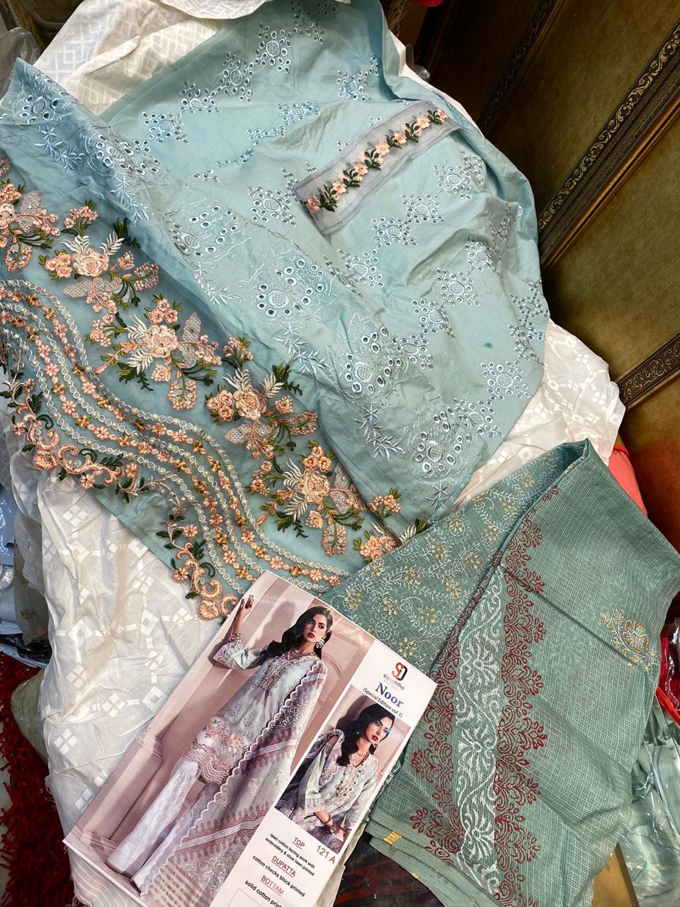Shraddha Designer Launches Noor Special Edition Vol 1 Lawn Cotton With Embroidery Work Salwar Suit Pakistani Collection