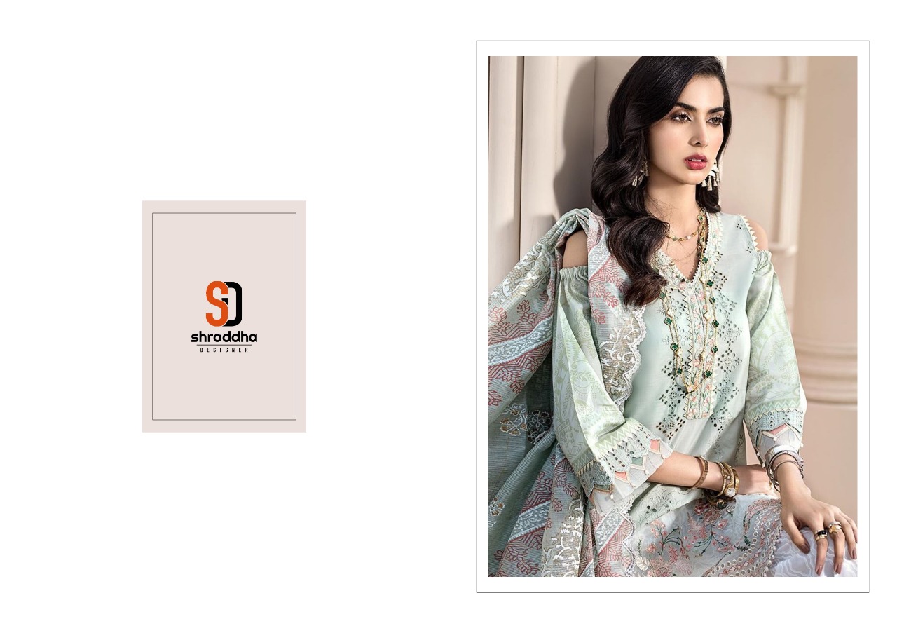 Shraddha Designer Launches Noor Special Edition Vol 1 Lawn Cotton With Embroidery Work Salwar Suit Pakistani Collection