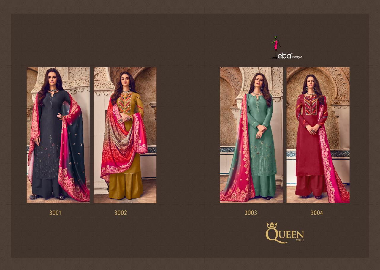 Eba Lifestyle Launches Queen Tusar Fabric With Embroidery Work Salwar Kameez Wholesale Dealer