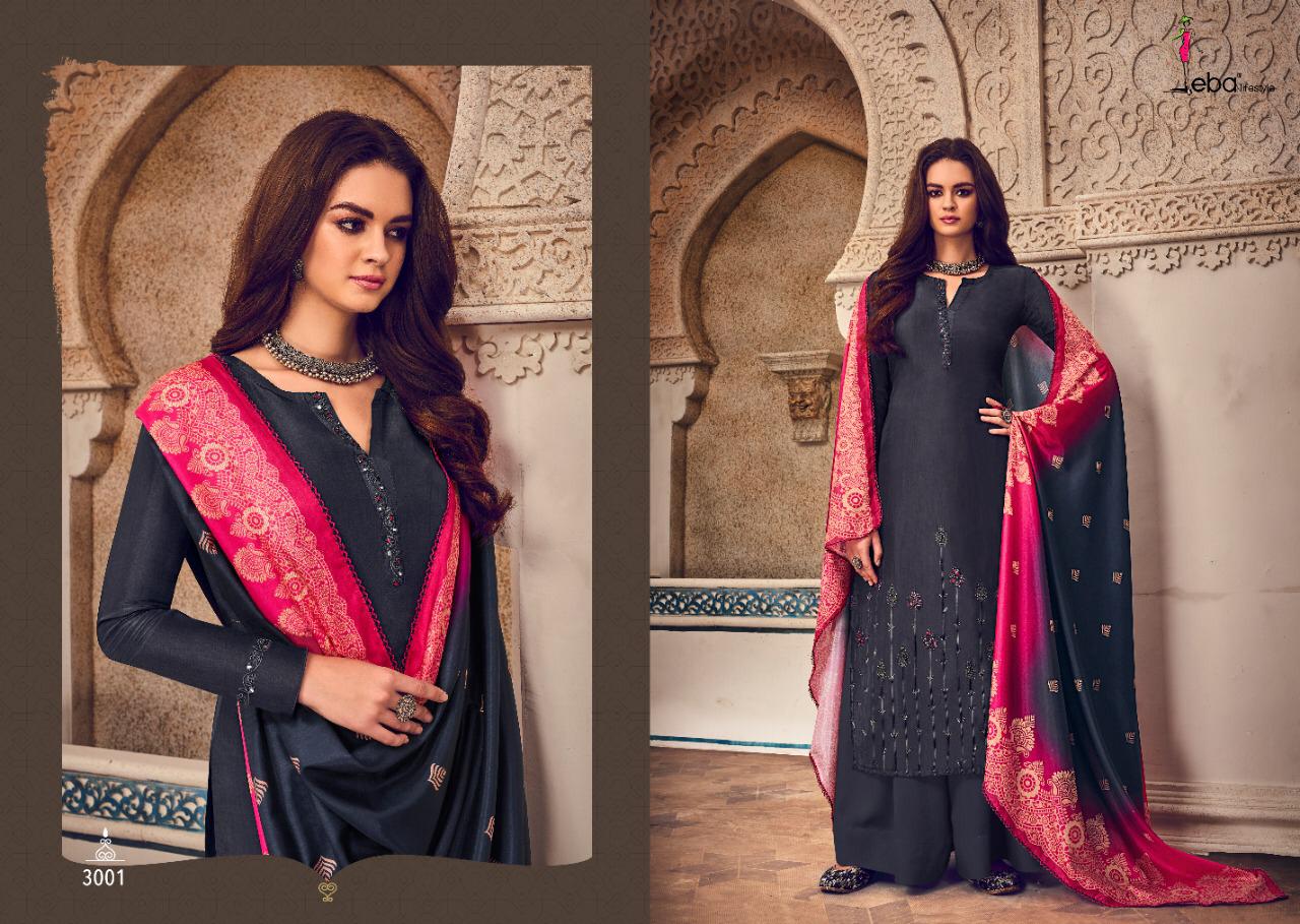Eba Lifestyle Launches Queen Tusar Fabric With Embroidery Work Salwar Kameez Wholesale Dealer