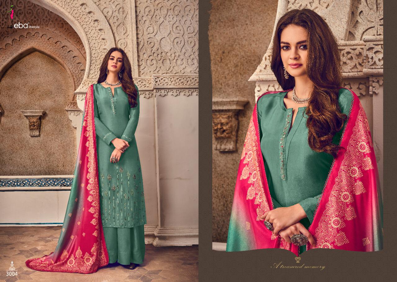 Eba Lifestyle Launches Queen Tusar Fabric With Embroidery Work Salwar Kameez Wholesale Dealer
